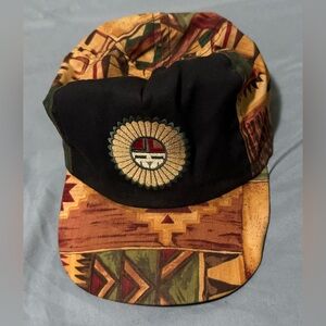 Impressions Vintage 90s Tribal Southwestern Brown Round Strap Back Hat